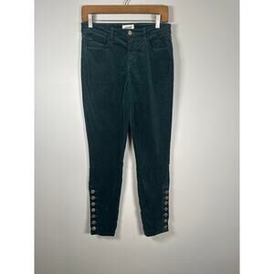 L'Agence Piper Skinny High Rise Womens Size 26 Evergreen Green Velvet